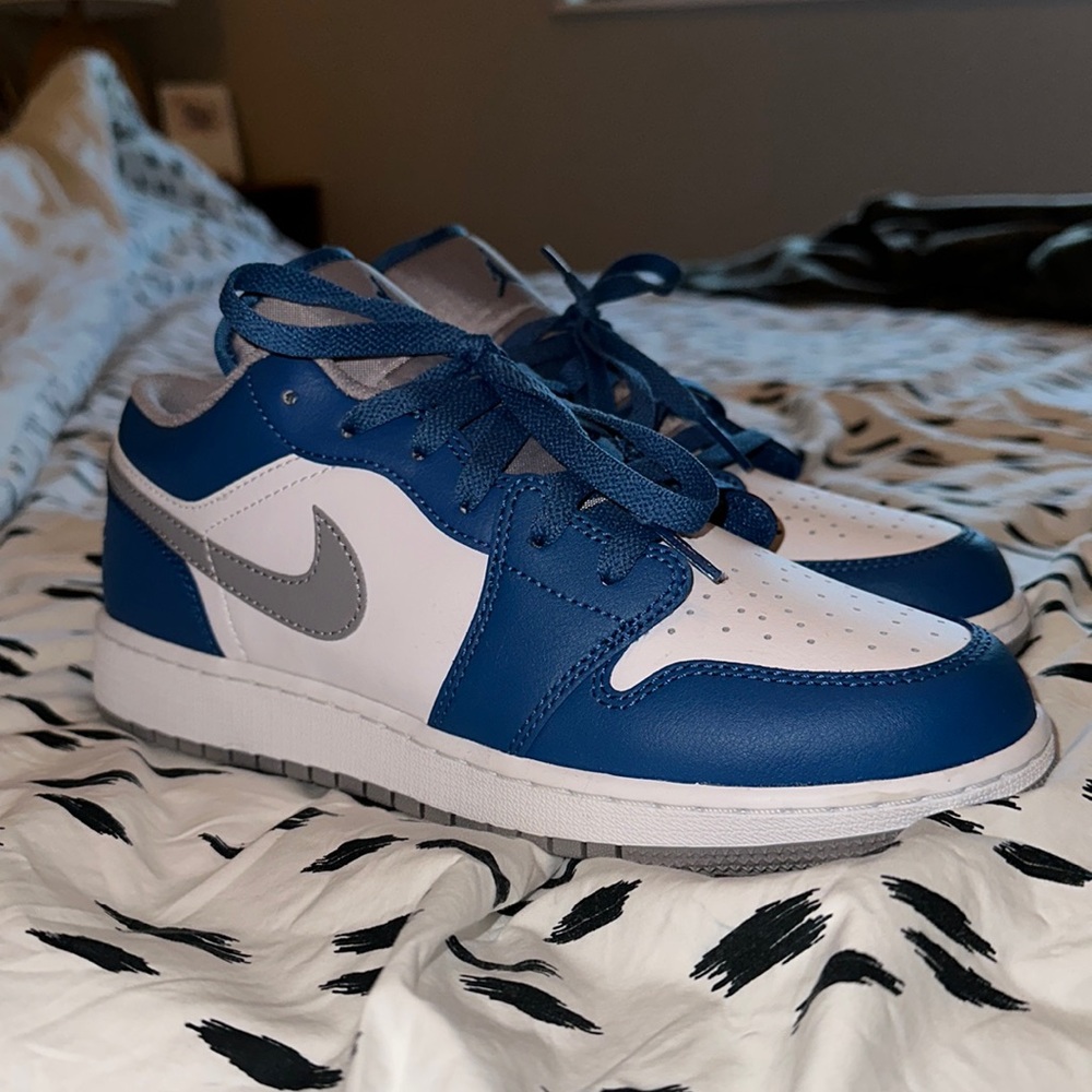 True Blue Cement Air Jordan 1 Low